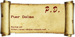 Puer Dalma névjegykártya